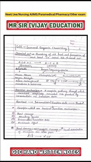 🔥Organic Chemistry GOCNotes||#GOC#viral #shortsfeed#ytshorts#chemistry#neet#jee #nursing#aiims#exam🔥
