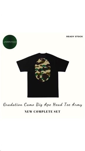 [BAPE ORIGINAL] BAPE Gradation Big Ape Head Tee Army. Dm ig : @jadenasia.id #bape #bapetshirt