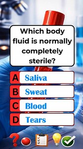 🧪 Medical knowledge check Most body fluids contain microbes — but one doesn’t #MedicalQuiz #BodyFacts #DidYouKnow #ScienceTrivia #quiz #usa | Quiz King USA