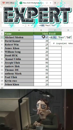 Beginner vs Expert | Pass Fail Formula in Excel | Office Excel Pro