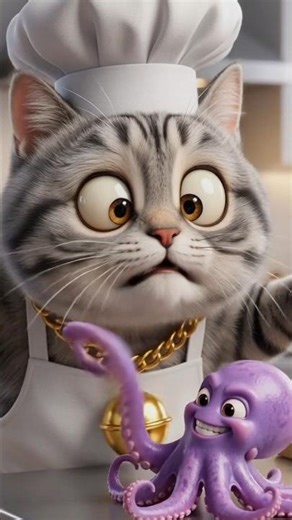 Greedy Cat vs Smart Octopus 😂🐙|