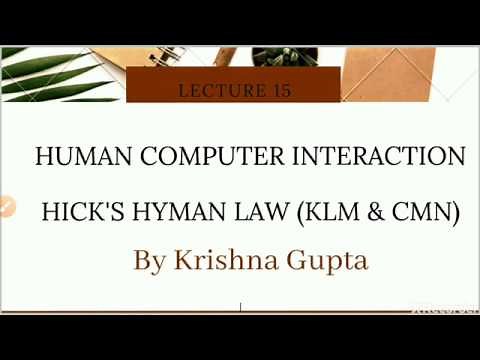 Hicks law / Hicks human law