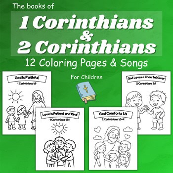 Corinthians Bible Coloring Pages & Songs Bundle