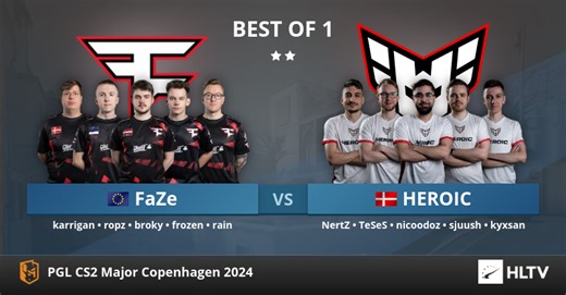 FaZe vs HEROIC at PGL CS2 Major Copenhagen 2024