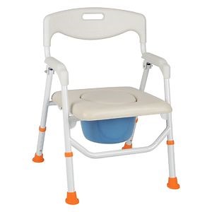 [Hot Item] Lightweight Folding Bedside Portable Shower Commode Chair for Seniors Disabled Adults Pregnant