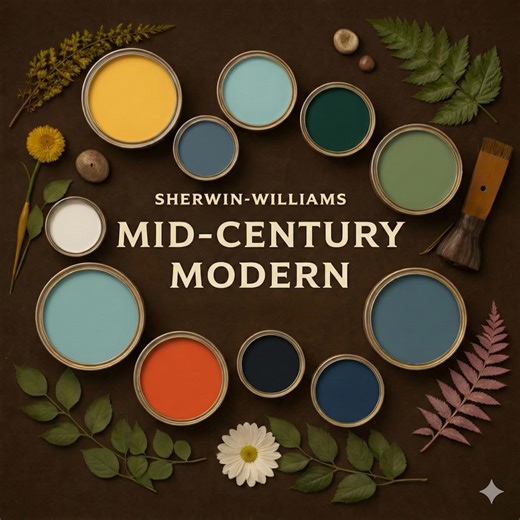 Mid-century Modern – Sherwin Williams Whole House Color Palette | Digital PDF - Etsy