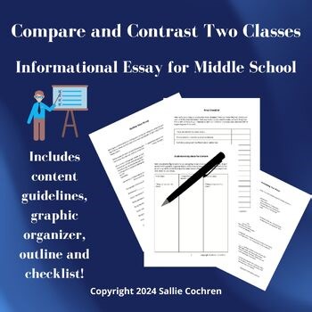 Compare and Contrast Essay, Informational Essay, Middle School 6th 7th 8th Grade