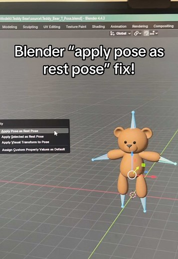 Blender Pose Fix: Apply Pose as Rest Pose Solution