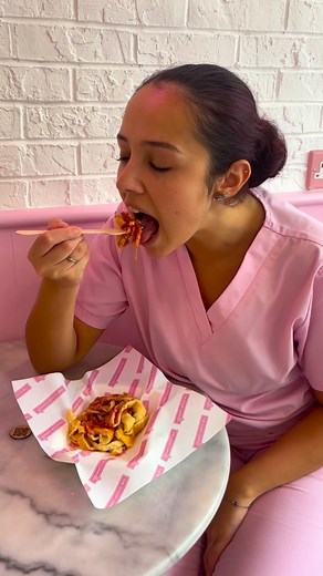 2.1K views | Is it a scoop or a poop?  Today we made spaghetti — but the Scoop way, obviously  Pancakes shaped like pasta, topped with our ‘tomato sauce’ (aka strawberry sauce) and a sprinkle of ‘parmesan’ (cheesecake crumb 燎✨). Sweet enough to fool your taste buds! Would you try it?  #ScoopCreations #DessertTwist #FoodIllusion #SweetSpaghetti #DessertLovers #LondonDesserts #ScoopMoments | THE SCOOP COMPANY | Facebook