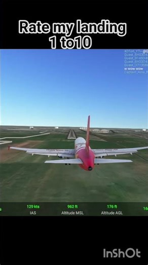 Rate my landing 💯 1 to 10 at rfs #rfs #plane #gameing #rfshighlight