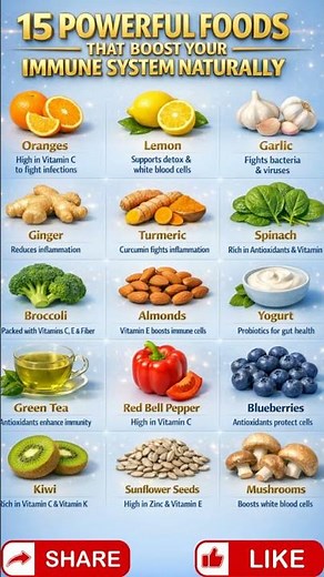 15 Powerful Foods That Boost Your Immune System Naturally#healthtips