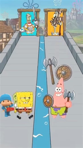 Game Medieval Knight Spongebob x Patrick X pocoyo Star #shorts #funny #gaming #trend