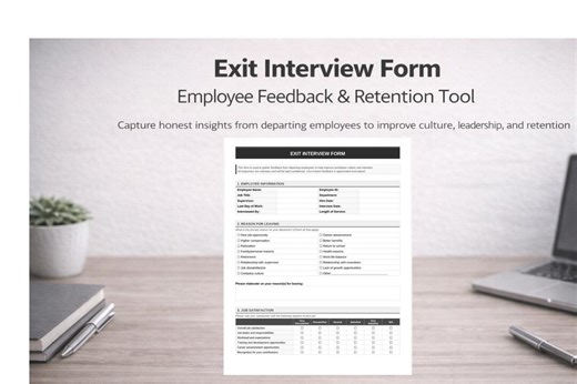 Exit Interview Form | Employee Feedback & Retention Questionnaire | Editable Word and Printable PDF - Etsy UK