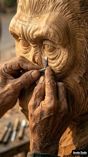 He Rebuilt This Life-Like Gorilla Statue by Hand ❤️ #woodcarving #artisan #handcrafted