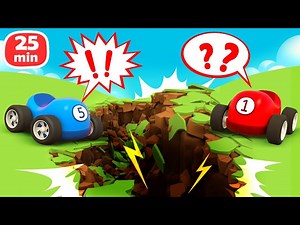 Helper cars can't get out of the garage! The racing cars find construction vehicles for help. - Videos For Kids
