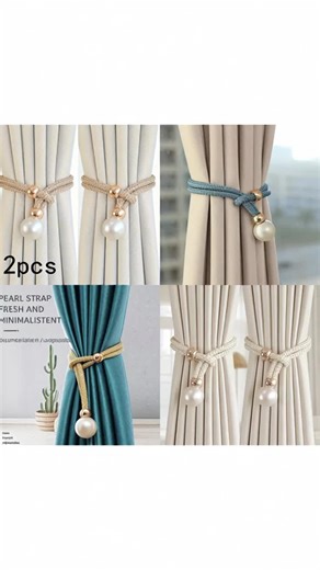 Elegant Faux Pearl Decor Curtain Tieback, Adjustable Rope Holdback 2 Counts for Chic Home Decor, Interior Decoration Accessories #decor #homefurnishings #pearlandcrossnecklace #homegoodsfinds🤩🤩 #interioraccessory #decolurehomegoods #crystalaccessories #curtainrodbrackets #luxurycurtains #beautifulaccessories