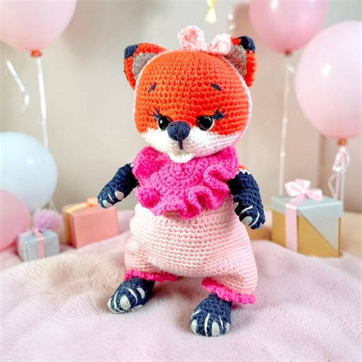 Custom Crochet Animals: the Friendly Red Fox, Personalized Fox Plush, Custom Crochet Doll, Woodland Baby Shower Gift - Etsy