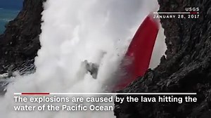14K views · 515 reactions | A stream of lava pouring from Hawaii's Kilauea volcano causes explosions when it hits the Pacific Ocean. | CNN Travel | Facebook