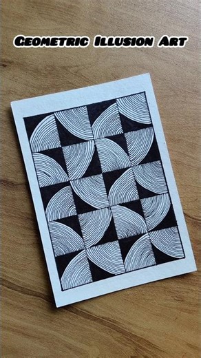 Mesmerizing Geometric Illusion Art ✨ | Easy Black & White Art | Satisfying Line Art Design