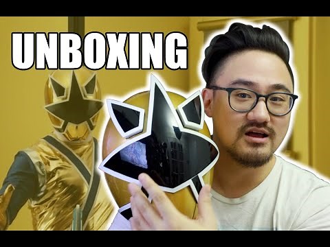 POWER RANGERS Samurai Gold Ranger Shinken Gold Helmet Unboxing