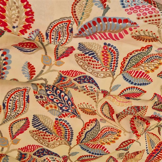 Abstract Floral Leaf Viscose Challis Dressmaking Fabric per 1/2m - Etsy