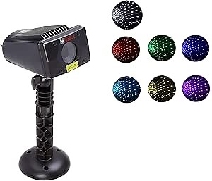 Ledmall Full Spectrum Motion Star Effects 7 Color with White Laser Christmas Lights Projector Outdoor