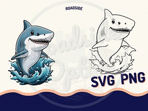 Shark Clipart , Cartoon Shark Picture File , Digital Artwork for All Ages , PNG Design Download Shirt Print Sticker - Etsy UK