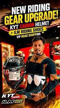 New Riding Gear Upgrade! KYT Carbon Helmet + ILM Riding Shoes | VIP Road Shopping #shorts #viral