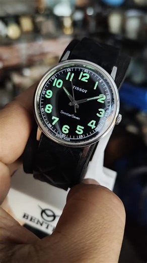 The Stone Age Antiques (Ajesh Jose) on Instagram: "VINTAGE 1970s TISSOT SEASTAR SEVEN – SWISS MADE A nice, clean vintage Tissot Seastar Seven from the 1970s, featuring a reliable Swiss hand-winding movement. Specifications: Swiss Made Hand-winding movement Calibre: 781 17 Jewels Case size: 36 mm Lug to lug: 42 mm Lug width: 18 mm Condition & Details: Dial repainted in military-style black Luminous numerals and hands (luminous minerals) Clean case with light age-appropriate marks Fitted with a ne