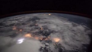 Nasa footage shows lightning from ISS