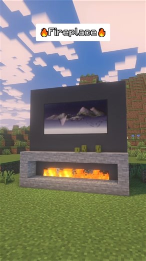 Minecraft Easy Fireplace Tutorial #minecraft #shorts