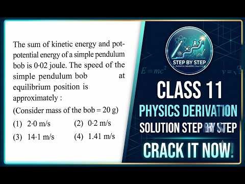 Class 11 Physics Work, Energy & Power Numericals | Simple Pendulum Problem Solved