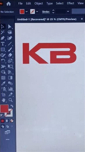 KB Logo Design In Adobe Illustrator | #shorts #shortviral #logodesgin #adobeillustrator