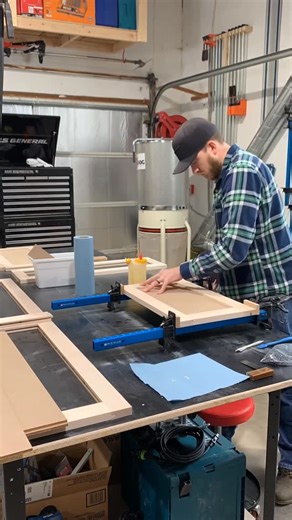 Jordan | Everyday Builds on Instagram: "Just some shaker door building #woodworking #cabinetry"