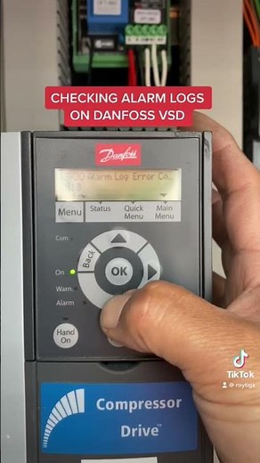 checking alarm logs on danfoss vsd