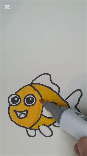 Cute Smiling Fish Drawing ✏️🐟