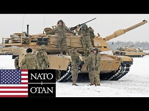 U.S. Army, NATO. Powerful M1A2 Abrams tanks and infantry fighting vehicles in Poland.