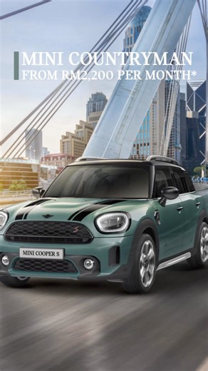 185K views · 347 reactions | Always stunning, endlessly sleek design, and undeniably stylish—the MINI Countryman is your ticket to adventure!  Don't wait any longer – seize the moment and grab yours now with Straight Line Financing at 0%* or Easy Drive Financing from RM2,200 per month* and experience the thrill of the MINI Countryman Discover more: https://www.mini.my/en_MY/home/range/mini-countryman.html #MINIMalaysia #MINICountryman | MINI | Facebook