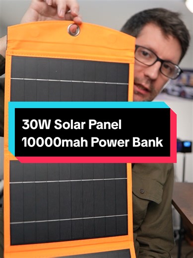 30W Portable Solar Panel with 10,000mAh Power Bank