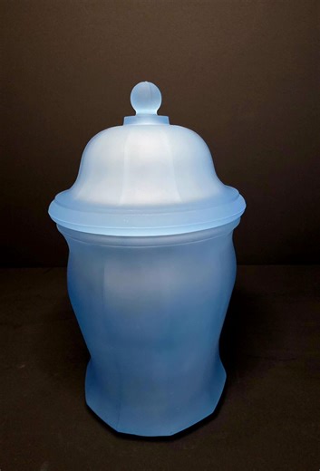 Vintage Indiana Glass Company Satin Frosted Blue Glass Apothecary Jar - Etsy