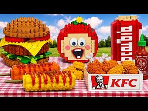 [1 HOUR] LEGO CHALLENGE Complication: 패스트푸드, 컵라면, 해산물 ASMR 🍟| Lego Food