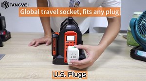 350W Power Inverter for Black+Decker 20v Battery, 4-Ports DC 20V to AC 110-120V Pure Sine Wave Battery Inverter with 3 USB-A Port, 1 USB-C Port,300lm LED Light for Camping Travel Emergency(Tool Only)