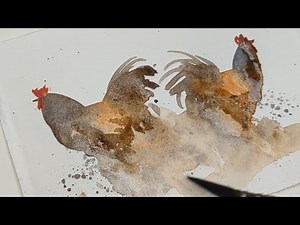 Stop Sketching Outlines! Use a Simple TRIANGLE to Paint Loose Roosters 🐓✨