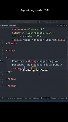 What Is the Strong Tag in HTML? It's Important! #coding #website #programming