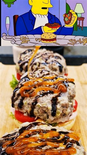This Simpsons burger technique actually works #cooking #simpsons #shorts