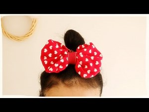 ミニーちゃん風リボンの作り方／ヘアゴム・ヘアクリップ・ブローチなどにどうぞ！