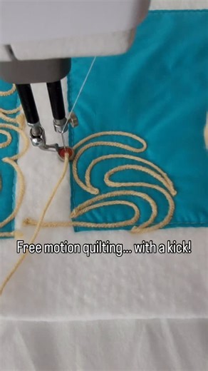 Have you tried couching? Yarn couching is a technique where yarn is stitched onto the quilt top while quilting, creating raised texture and visual impact. Free motion quilting with a kick. | Jackie's Machine Quilting