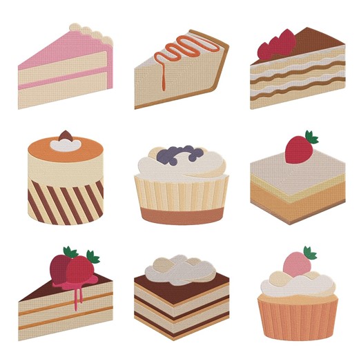 Cake Cupcake Embroidery Design, Dessert Sweets Stitch Machine Embroidery File, Instant Download - Etsy