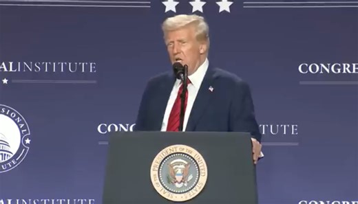 'They mean us harm': Trump struggles to justify his chaotic tariffs during logic-free remarks at GOP event