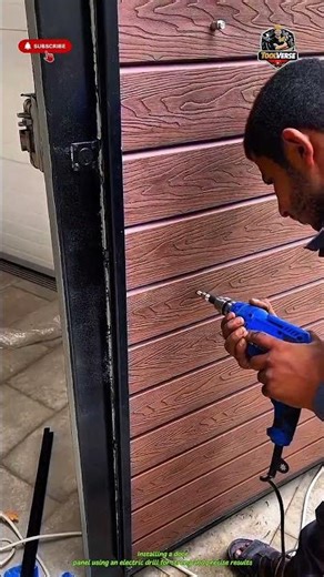 Installing Door Panel with Electric Drill for Clean and Precise Results #construction